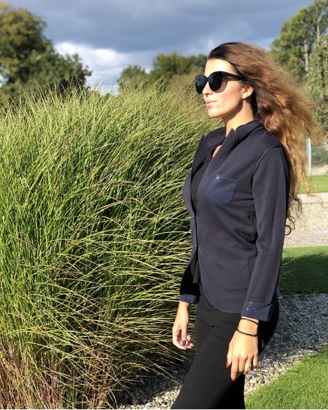 Sako dámské Armani Jeans modré s kamínky